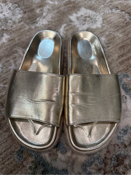 ShuShop Shoes - ShuShop Metallic Gold Slide Sandals